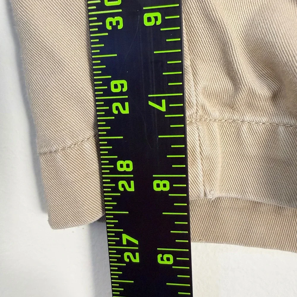 Vintage Polo Ralph Lauren Chino Shorts Mens 36 Tan Pleated Cotton Khaki 8 Inseam